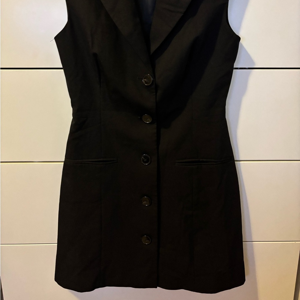 Mango Black Tailored Sleeveless Blazer Dress - Picture 5 of 8
